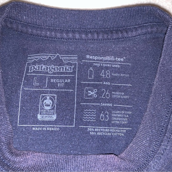 Patagonia Men’s T-Shirt Navy Size Large - Picture 5 of 6